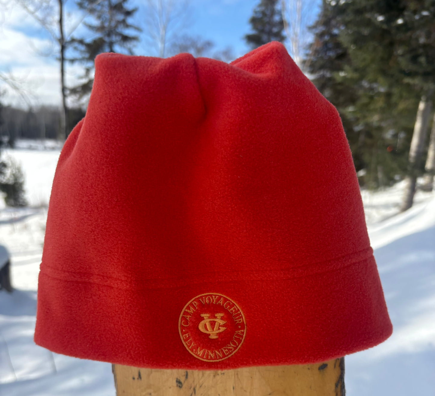 Neon Orange Fleece beanie w/ CV embroidered -(FB-25 Neon Orange)