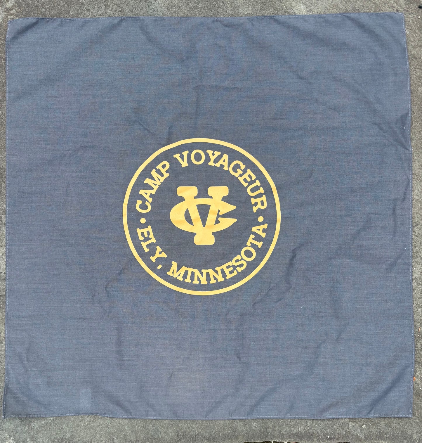 Bandana- CV circle logo- Olive and yellow 22” x 22”