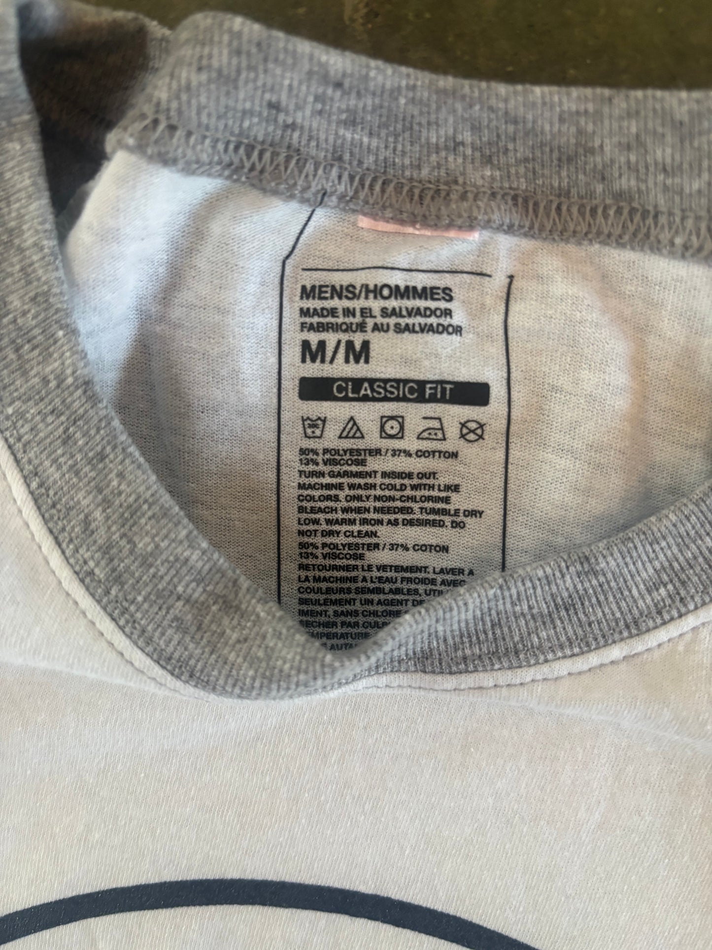 M Baseball 3/4 sleeve- Whit/Grey sleeve)- Circle logo (BB26.3)