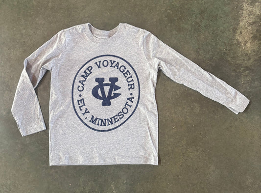 Y5t LS solid Heather Grey - Circle logo (Y5t grey)