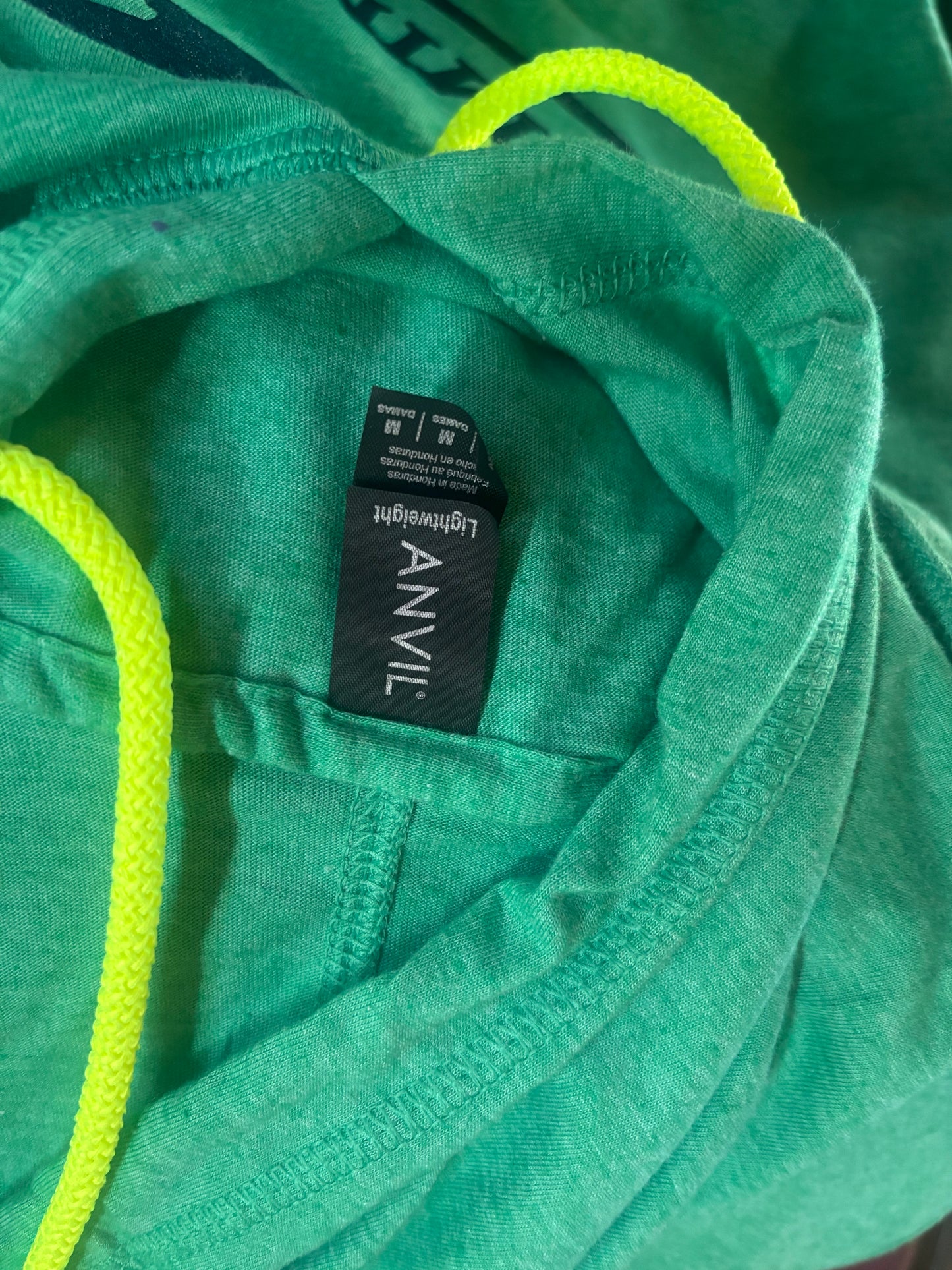 Women’s LS lightweight hoodie HeatherGreen- Circle logo