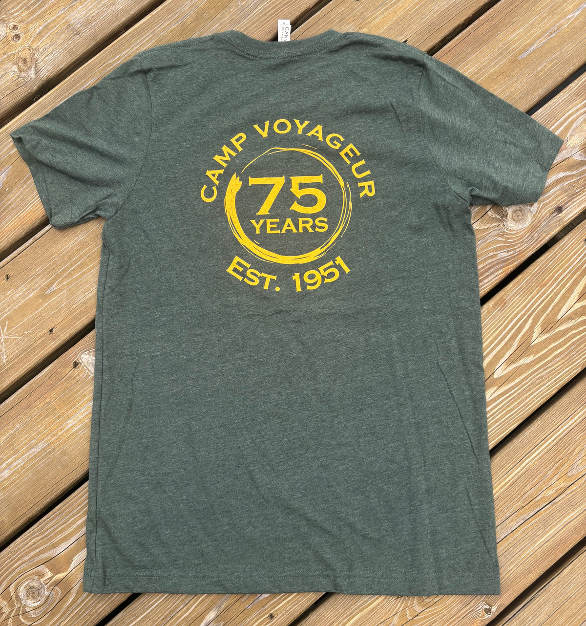 T-shirt Cabin logo- Heather Forest Green Cabin logo 75th (CV26)
