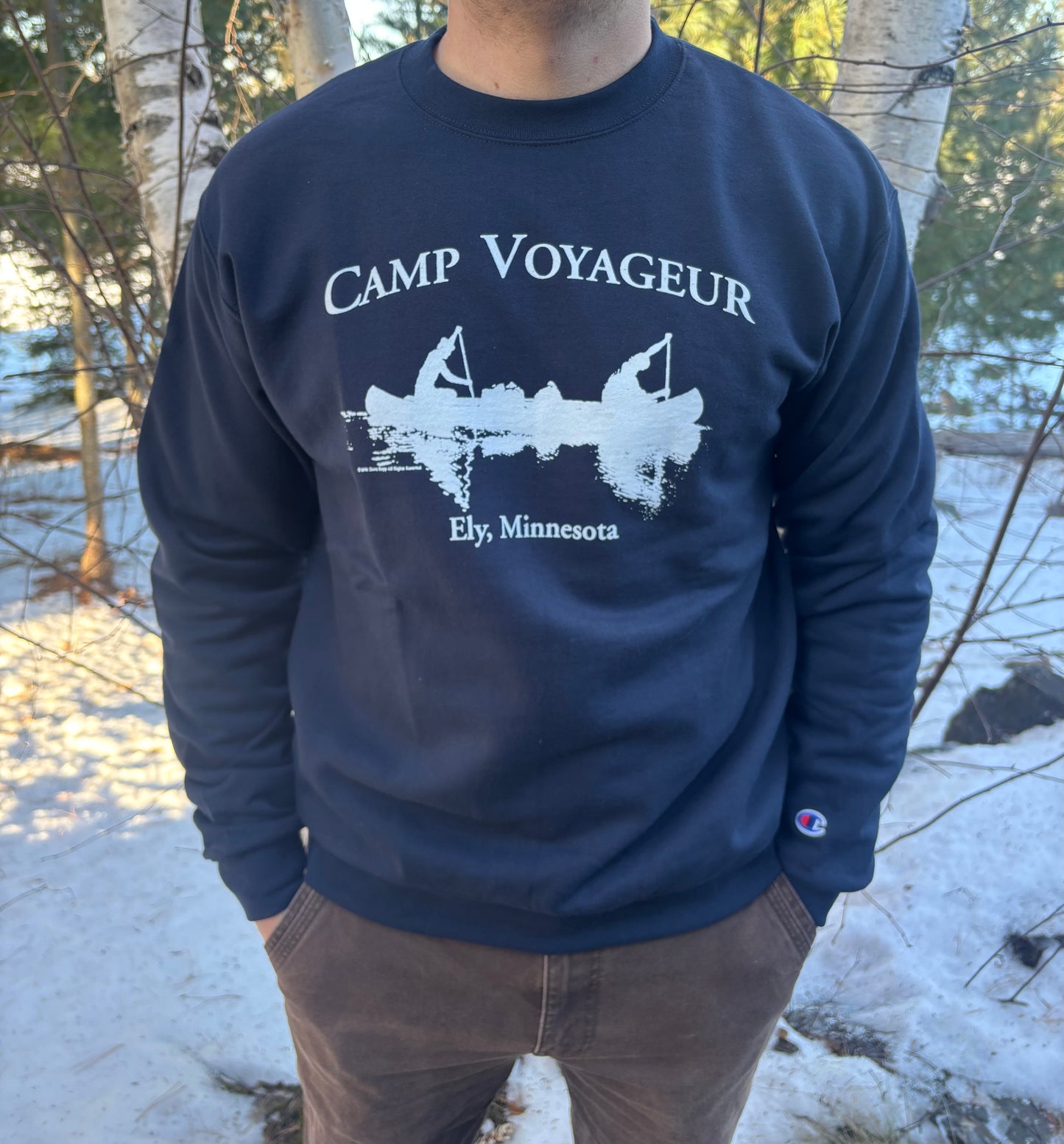 Navy Sweater Crew neck CV Canoe logo- (SW-25- Navy)