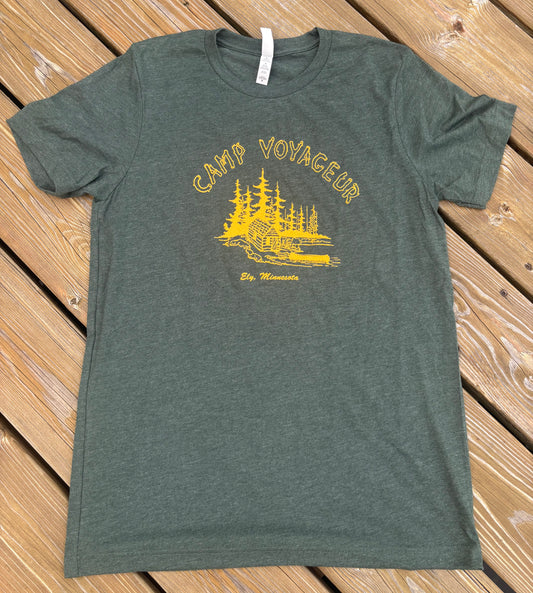 T-shirt Cabin logo- Heather Forest Green Cabin logo 75th (CV26)