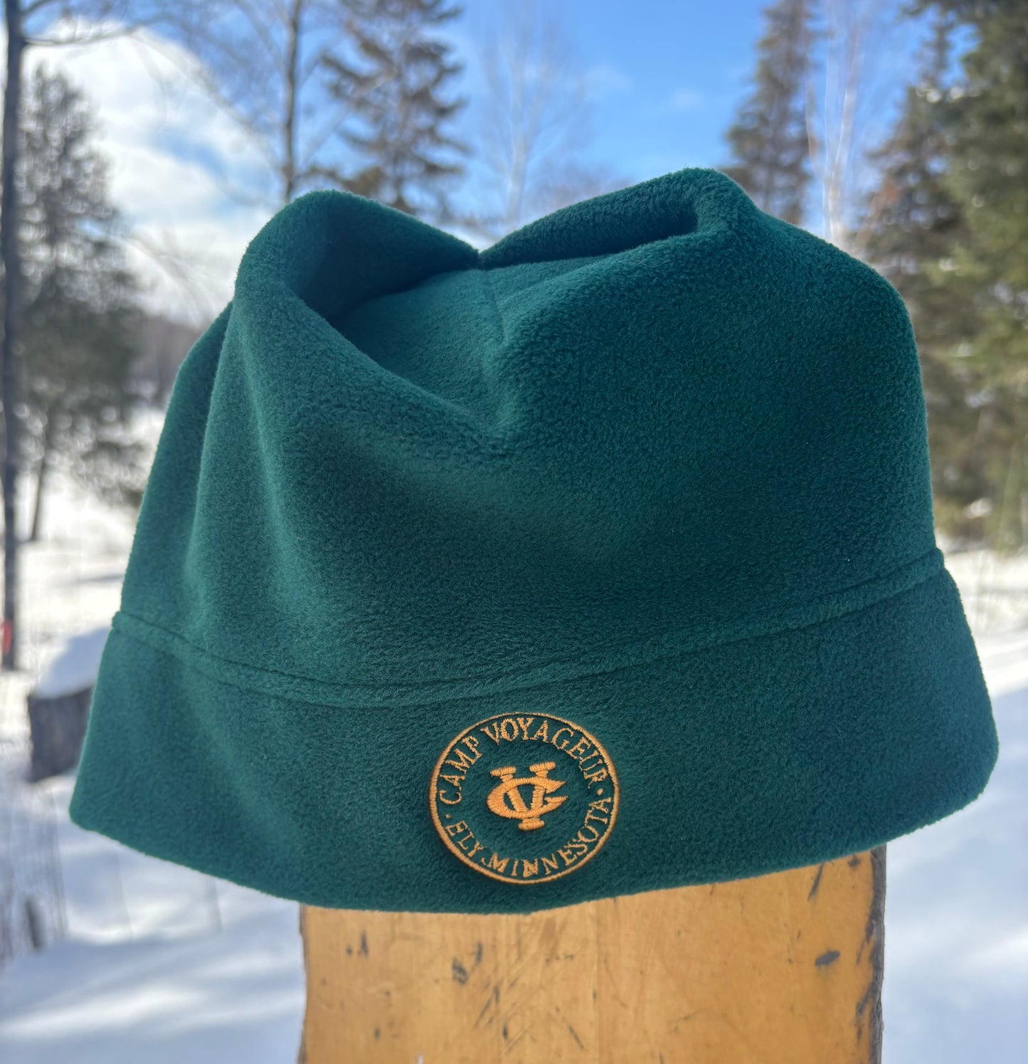 Green Fleece beanie w/ CV embroidered -(FB-25 Green)