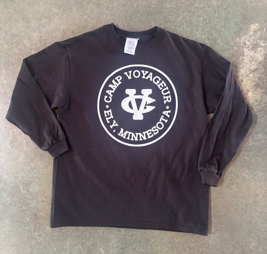 YL LS solid Black - Circle logo (YL Black)