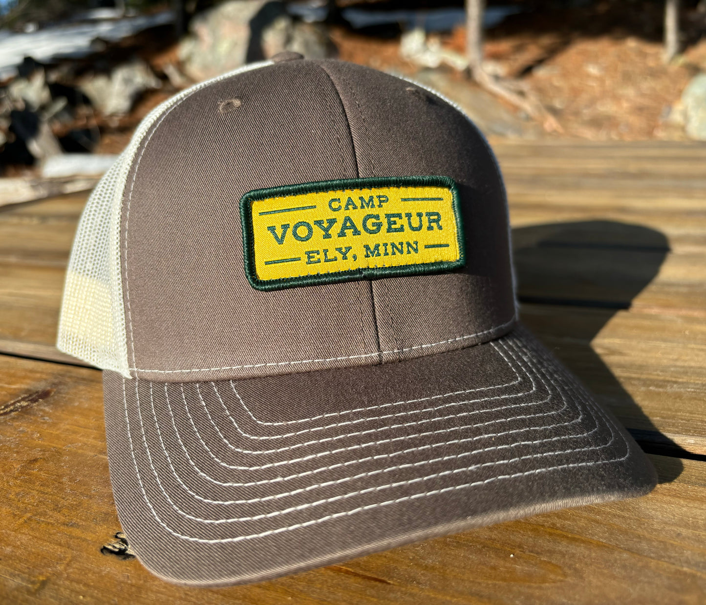 CV Trucker hat w/ CV Rectangular Patch- Choc. Chip/Birch (RPH-24 CC/B)