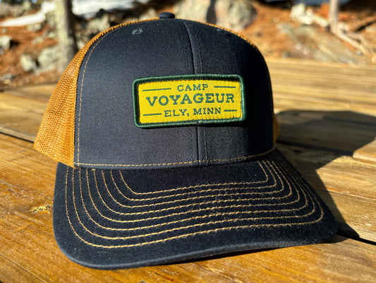 CV Trucker hat w/ CV Rectangular Patch- Navy/Caramel (RPH-24 N/C)