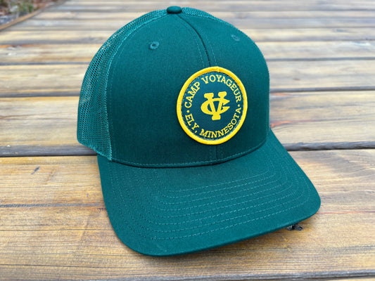 CV Trucker hat w/ CV Circle Patch- Dark Green (solid) (TH-24 DG)