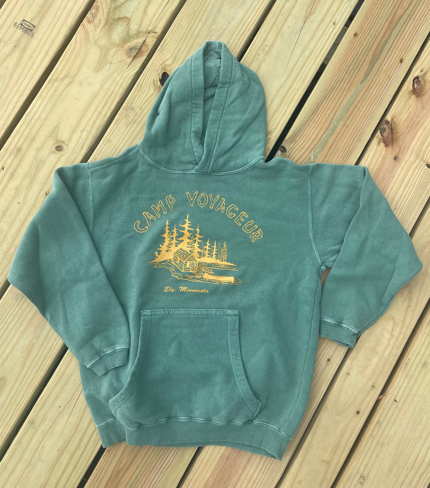 LIMITED- YOUTH Hoodie CV Cabin logo- Light Green (Y506)