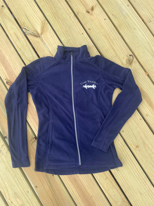 LIMITED- WOMEN'S Fleece Full Zip- CV Canoe logo Embroidery- Navy (W's F16)