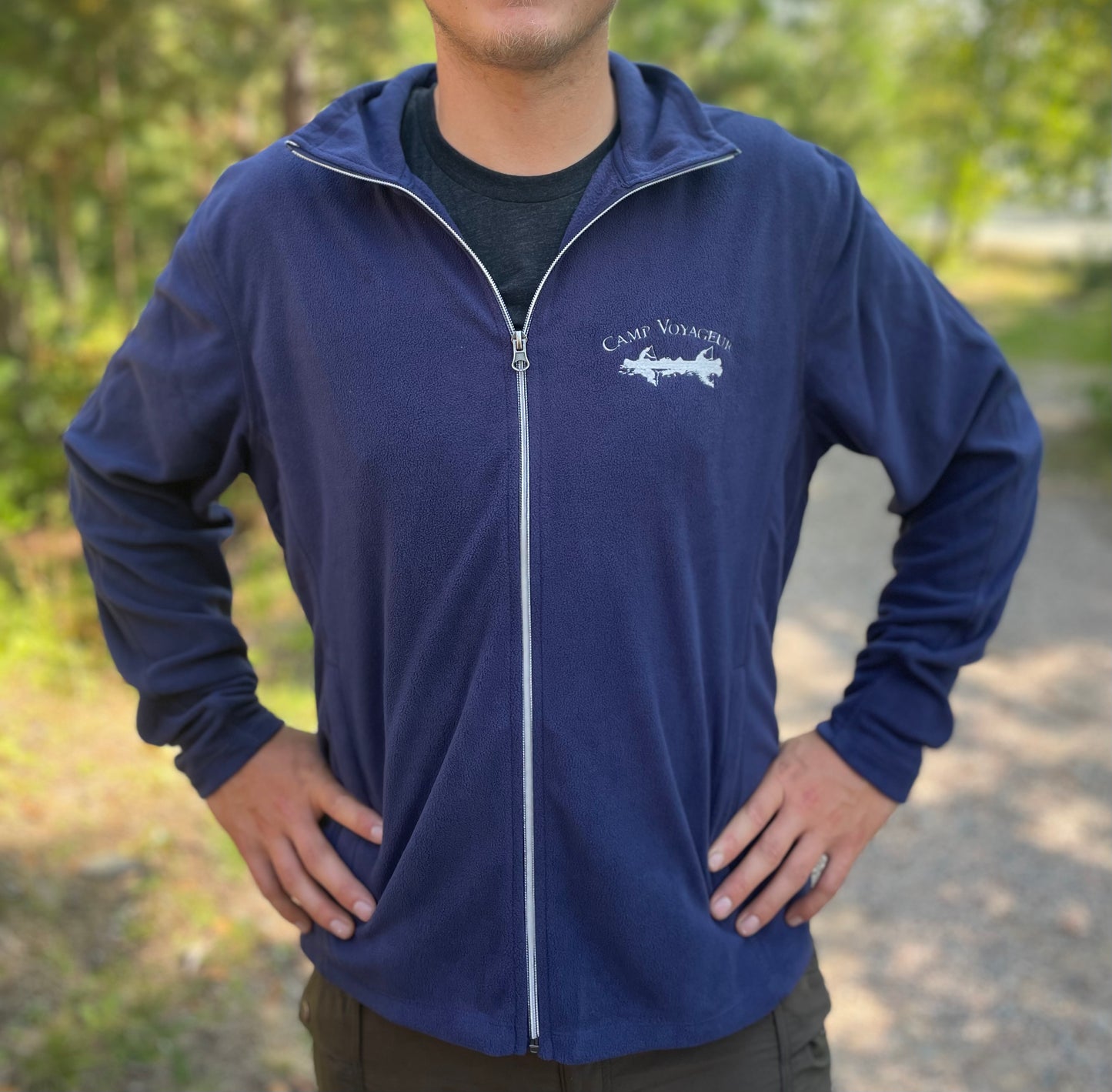 LIMITED- Fleece Full Zip- CV Canoe logo Embroidery- Navy (F16)