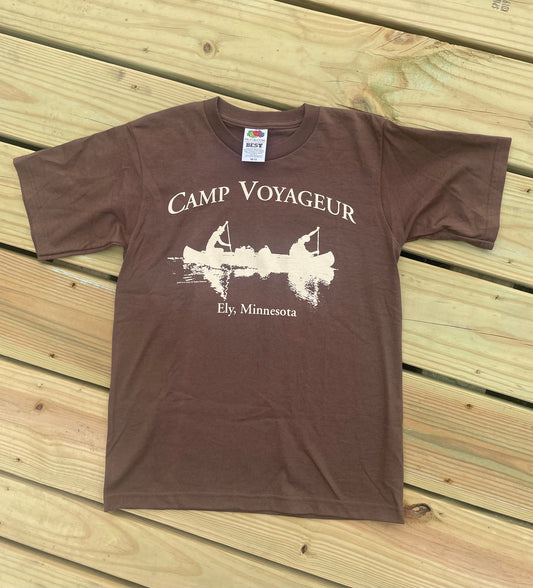 LIMITED- YOUTH T-shirt CV Canoe logo- Brown (YB06)