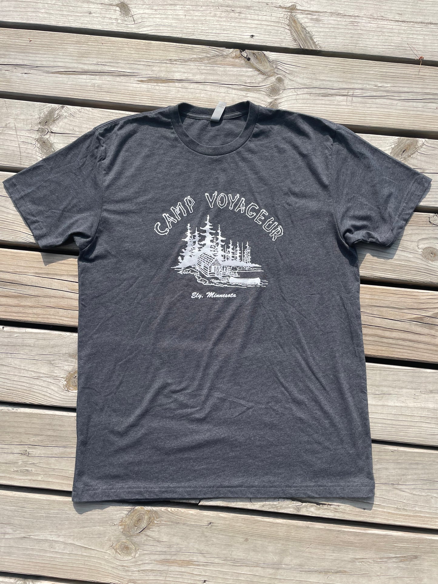 T-shirt CV Cabin logo- Heather Charcoal (TC-21)